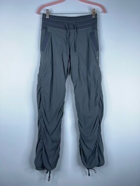 Lululemon Dance Studio Pants Gray Mid Rise Drawstring Waist Size 4